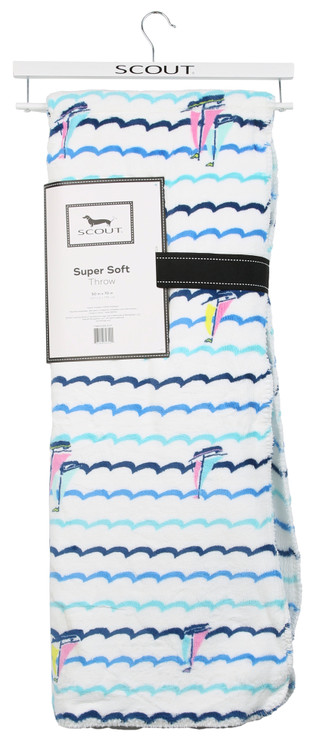 Thumbnail 3: SCOUT 50x70 Super Soft Sailboats at Sea Throw 