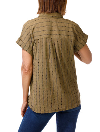 Thumbnail 2: Fifty Street Women's Stripe Button Down Top  