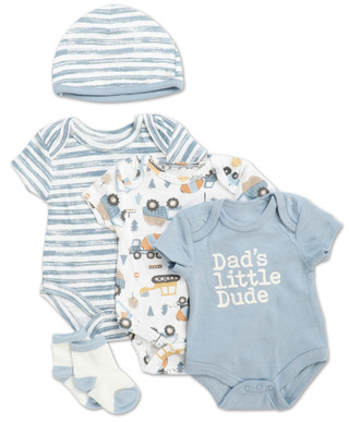 Thumbnail 1: Baby Essentials Baby Boys 5 Pc Creepers Set 