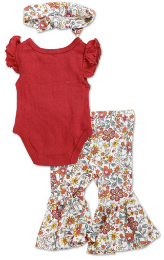 Thumbnail 2: Baby Essentials Baby Girls 3 Pc Pants Set 