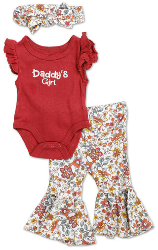 Thumbnail 1: Baby Essentials Baby Girls 3 Pc Pants Set 