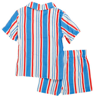 Thumbnail 2: Spiderman Boy's 2 Pc Short Sleeve Stripe Cabana Short Set 
