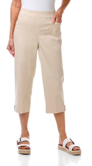 Thumbnail 1: Coral Bay Women's Solid Gold Crest Hem Capris 