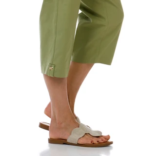 Thumbnail 2: Coral Bay Women's Solid Gold Crest Hem Capris 