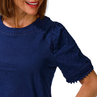 Thumbnail 3: Coral Bay Petite Short Sleeve Top with Lace Insets 