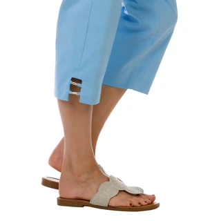 Thumbnail 3: Coral Bay Women's Solid Double Gold Bar Hem Capris 