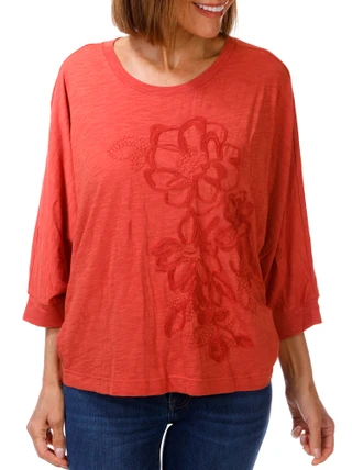 Thumbnail 1: Democracy Women's Dolman Sleeve Embroidered Knit Top 