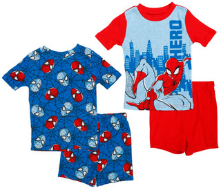 Thumbnail 1: Spiderman Little Boy's 4 Pc Spiderman Tee Short Sleep Set 