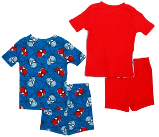 Thumbnail 2: Spiderman Little Boy's 4 Pc Spiderman Tee Short Sleep Set 