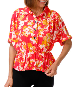 Thumbnail 1: Vera Rose Women's Short Sleeve Peplum Top 
