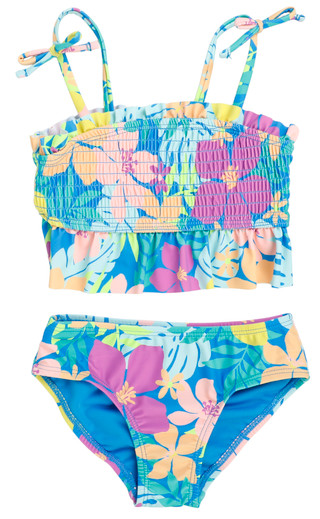 Thumbnail 1: Breaking Waves Girl's 2 Pc Tropical Peplum Bikini 