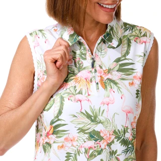 Thumbnail 2: Coral Bay Golf Petite Sleeveless Scallop Trim Golf Top 
