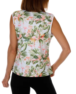 Thumbnail 3: Coral Bay Golf Petite Sleeveless Scallop Trim Golf Top 