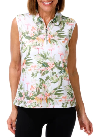 Thumbnail 1: Coral Bay Golf Petite Sleeveless Scallop Trim Golf Top 