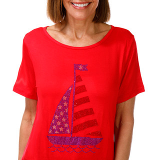 Thumbnail 3: ILU Women's Short Sleeve Embellished Top 