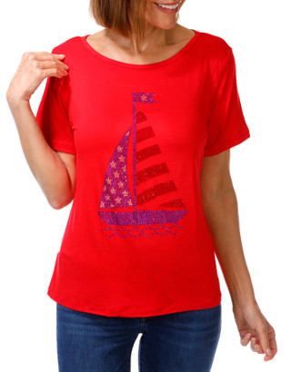 Thumbnail 1: ILU Women's Short Sleeve Embellished Top 