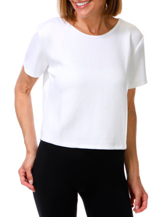 Thumbnail 1: Jessica Simpson Women's Active Soft Sculpt Criss Cross Back Tee 