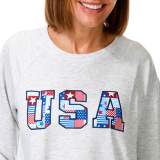 Thumbnail 1: Philosophy Women's Long Sleeve USA Applique Sweater 