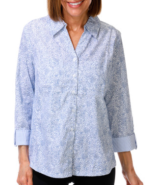 Thumbnail 1: Coral Bay Women's 3/4 Sleeve Button Down Top 