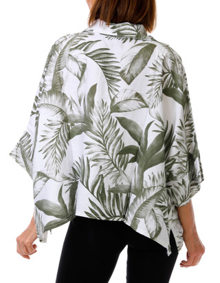 Thumbnail 2: Cristina Vergani Women's 3/4 Sleeve Wide Arm Button Front Top 