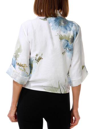 Thumbnail 2: Cristina Vergani Women's 3/4 Sleeve Front Tie Pocket Top 