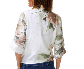 Thumbnail 2: Cristina Vergani Women's 3/4 Sleeve Front Tie Pocket Top 