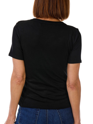 Thumbnail 2: Cyrus Women's Short Sleeve Ribbed Crew Neck Top 