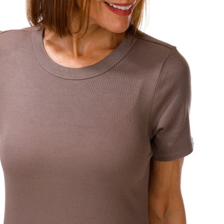 Thumbnail 3: Cyrus Women's Short Sleeve Ribbed Crew Neck Top 