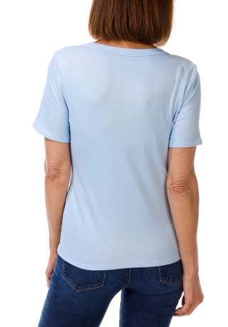 Thumbnail 2: Cyrus Women's Short Sleeve Ribbed Crew Neck Top 