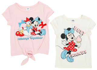 Thumbnail 1: Minnie Mouse Girl's 2 Pk Friends Graphic Tees 