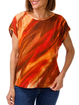Thumbnail 1: Democracy Women's Short Dolman Sleeve Print Top 