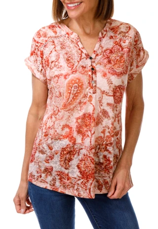 Thumbnail 1: Vera Rose New York Women's Short Sleeve Burnout Dolman Top 