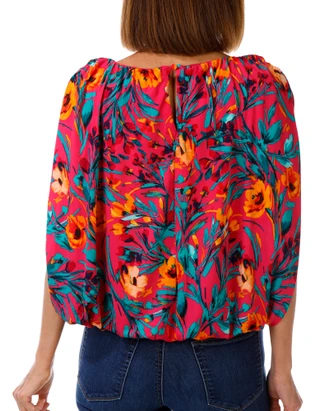 Thumbnail 2: Vera Rose New York Women's Short Sleeve Bubble Hem Top 