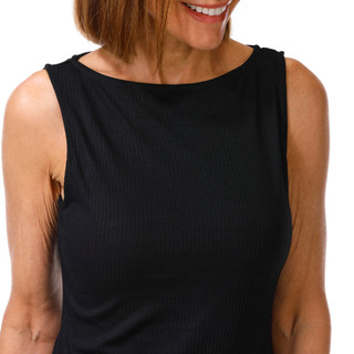 Thumbnail 2: Cyrus Women's Sleeveless Ribbed Boat Neck Tank 