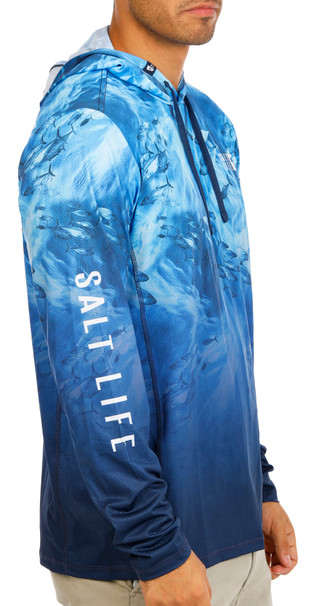 Thumbnail 2: Salt Life Men's Tuna Tactics Hooded Long Sleeve Shirt 