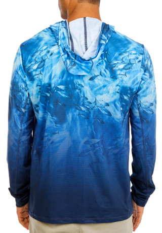 Thumbnail 3: Salt Life Men's Tuna Tactics Hooded Long Sleeve Shirt 