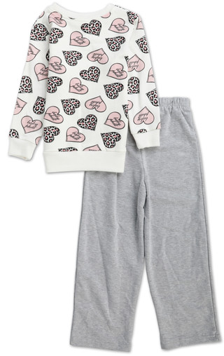 Thumbnail 2: Baby Phat Little Girls 2 Pc Logo Hearts Pants Set 