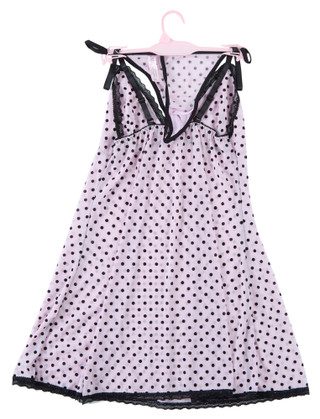 Thumbnail 2: Sweet Intimates by Cozy Couture Women's 2 Pc Mesh Lace Trim Baby Doll & Thong Set 