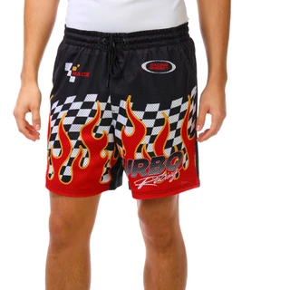 Thumbnail 1: Retrofit Men's 3 Pocket Turbo Racing Flames Drawstring Mesh Shorts 