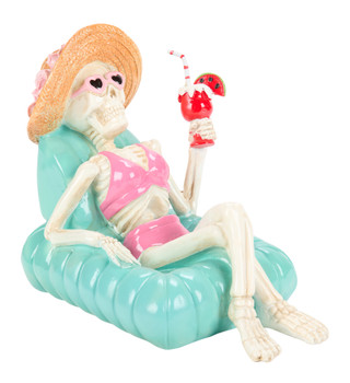 Thumbnail 1: Magical Season 10 in Resin Poolside Party Girl Skeleton Halloween Decor 