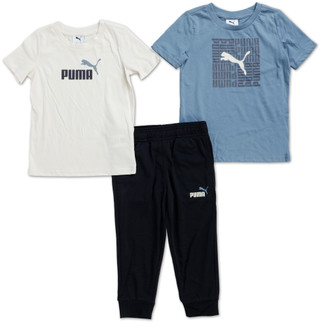 Thumbnail 1: Puma Little Boys 3 Pc Logo Tees & Jogger Set 