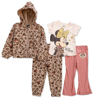 Thumbnail 1: Disney Toddler Girls 4 Pc Minnie Cheetah Jogger Set & Pants Set 