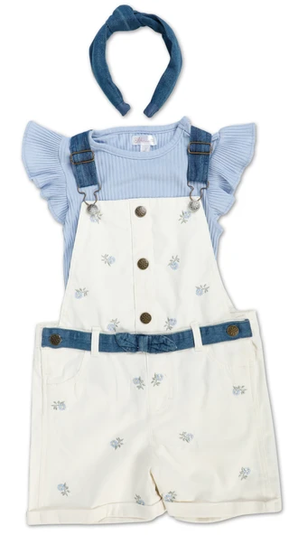 Thumbnail 1: Nannette Girls 3 Pc Shortalls Set  