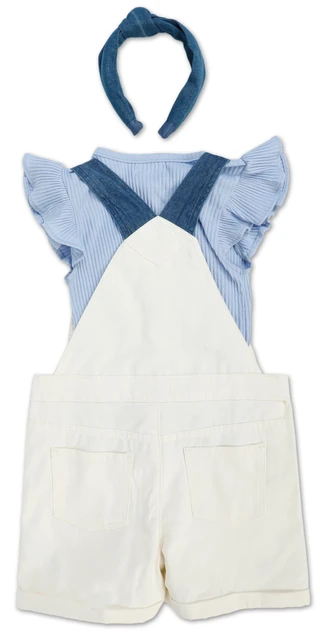 Thumbnail 2: Nannette Girls 3 Pc Shortalls Set  