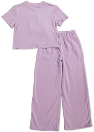 Thumbnail 2: Lucky You Girls 2 Pc Self Love Teddy Bear Tee & Wide Leg Pants Set 