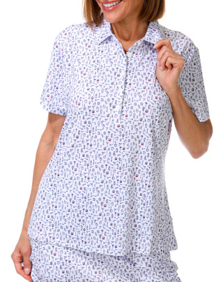 Thumbnail 5: GREG NORMAN Women's Americana Drink Golf Polo  