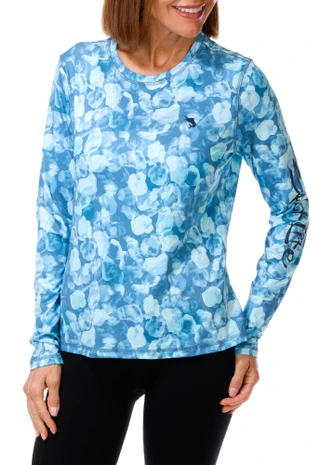 Thumbnail 1: Salt Life Women's Outdoor Hibiscus UV 50 Long Sleeve Top 