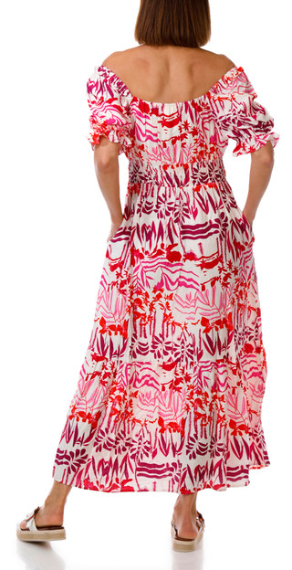 Thumbnail 3: MELLODAY Women's Short Sleeve Smocked Print Maxi Dress 
