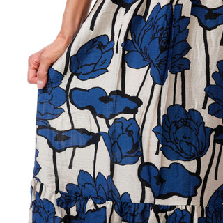 Thumbnail 2: MELLODAY Women's Short Sleeve Smocked Print Maxi Dress 