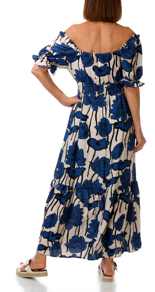 Thumbnail 3: MELLODAY Women's Short Sleeve Smocked Print Maxi Dress 